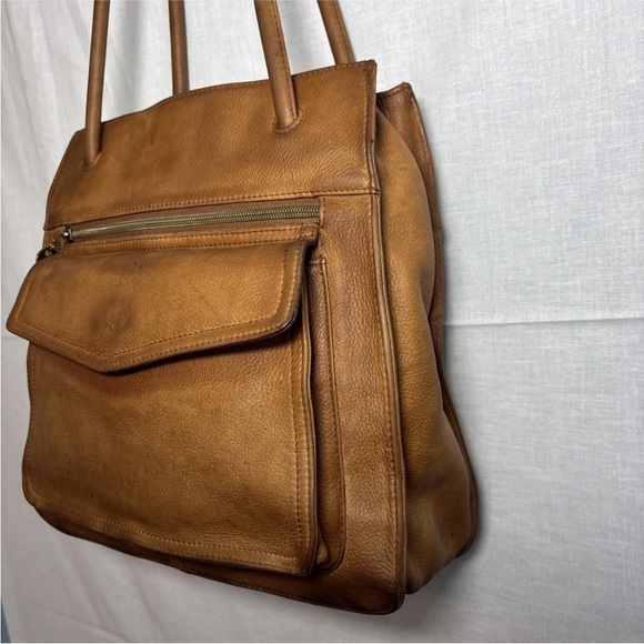 Brown Leather Fossil Shoulder Handbag Bag 75082 Purse with Key - Picture 9 of 16